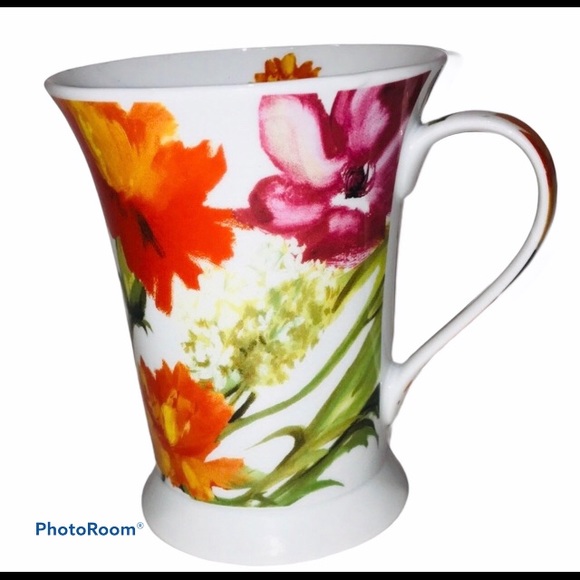 PIMPERNEL Tulips Peonies Floral Porcelain Mug - Picture 1 of 7